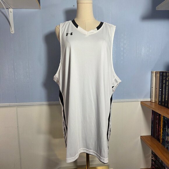 Under Armour Extra Large Reversible White Black Sleeveless Basketball Jersey - Picture 1 of 10